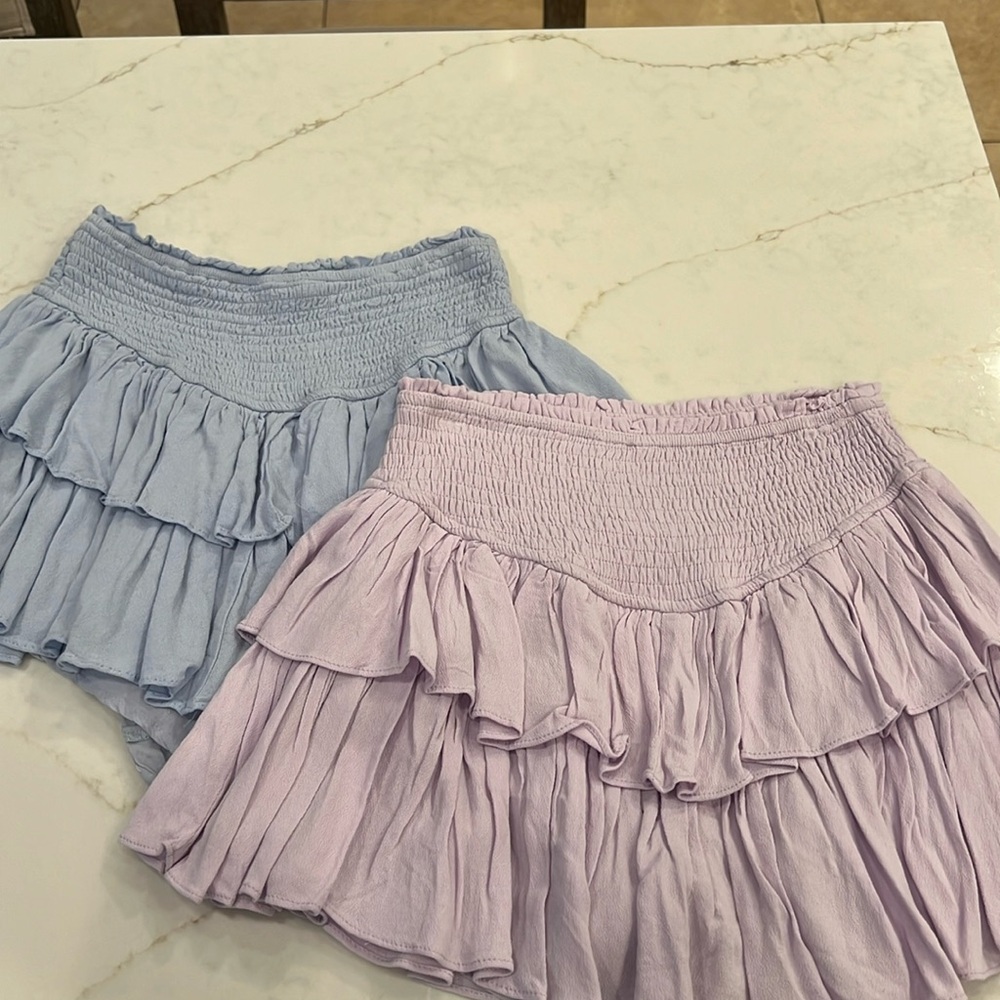 Rocknrags skirts in a set,built in shorts, both XS light purple and light blue